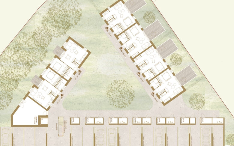 Fecskeház Győr földszinti alaprajza